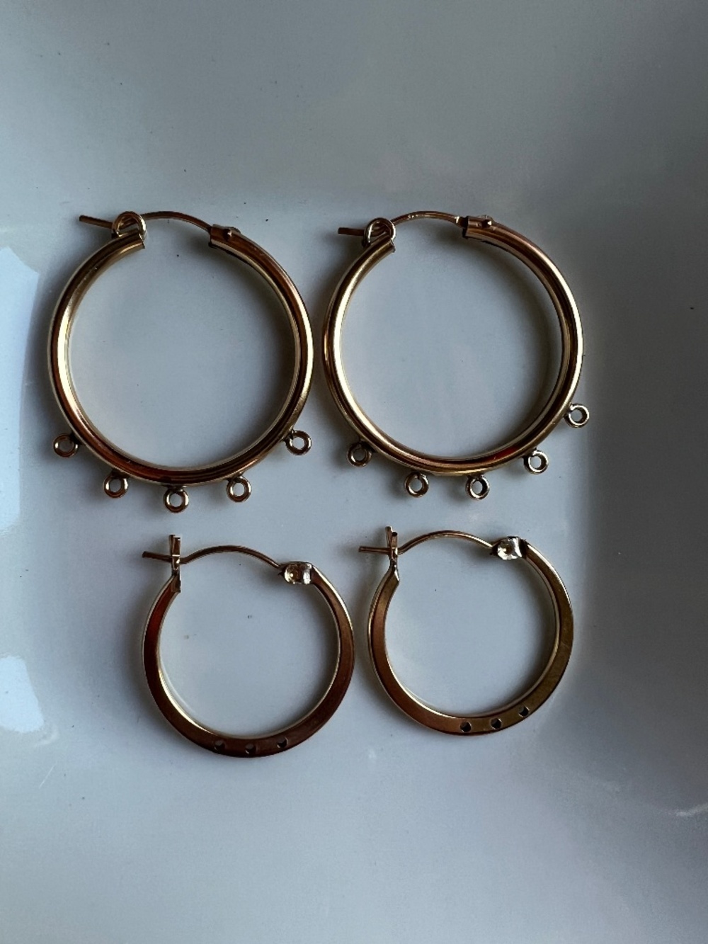 Gold-Filled Hoop Earrings for Jewelry Making - 2 Pairs